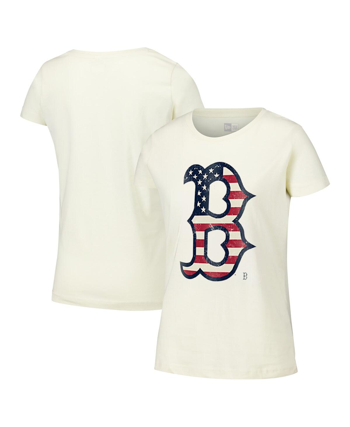 NEW ERA WOMEN'S CREAM BOSTON RED SOX VINTAGE-LIKE T-SHIRT 