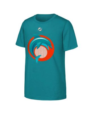 Outerstuff Girls Miami Dolphins Cheer Captain Jumper Dress - Aqua/Orange, Officially Licensed
