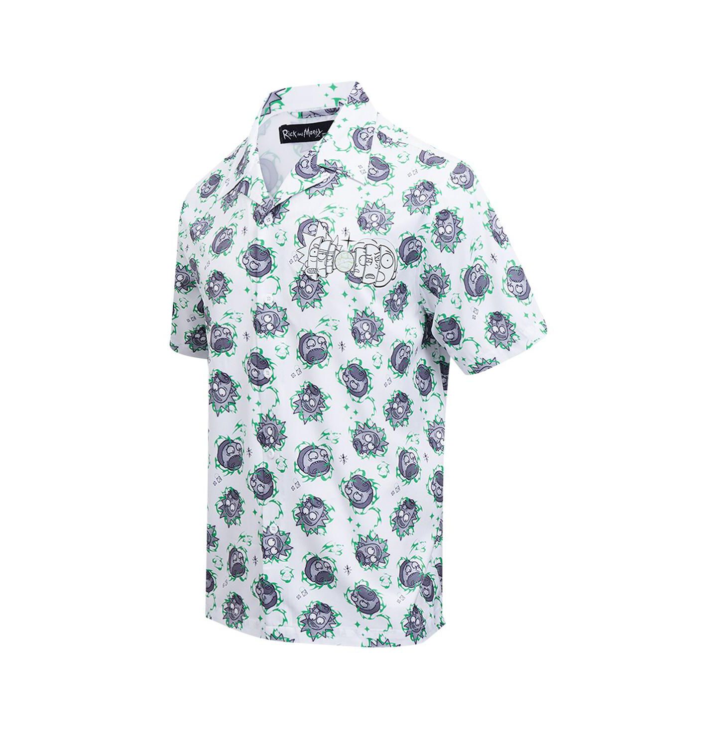Мужская рубашка Freeze Max White Rick and Morty 90's Rave Rickvival Showing Brain Button-Up — фото 2