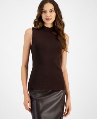 Tahari ASL - Women's Mock Neck Sleeveless Knit Top