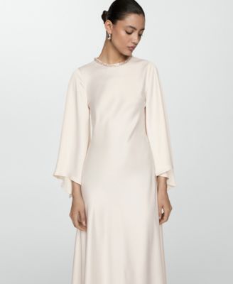 slim fit dress slacks Satin Bell Sleeve Evening Dress main image 0
