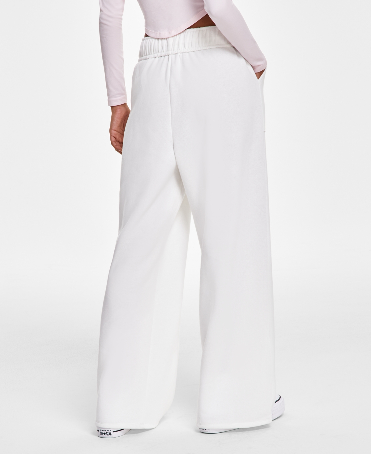 Planet Heart Juniors' Foldover-Waistband Wide-Leg Sweatpants
