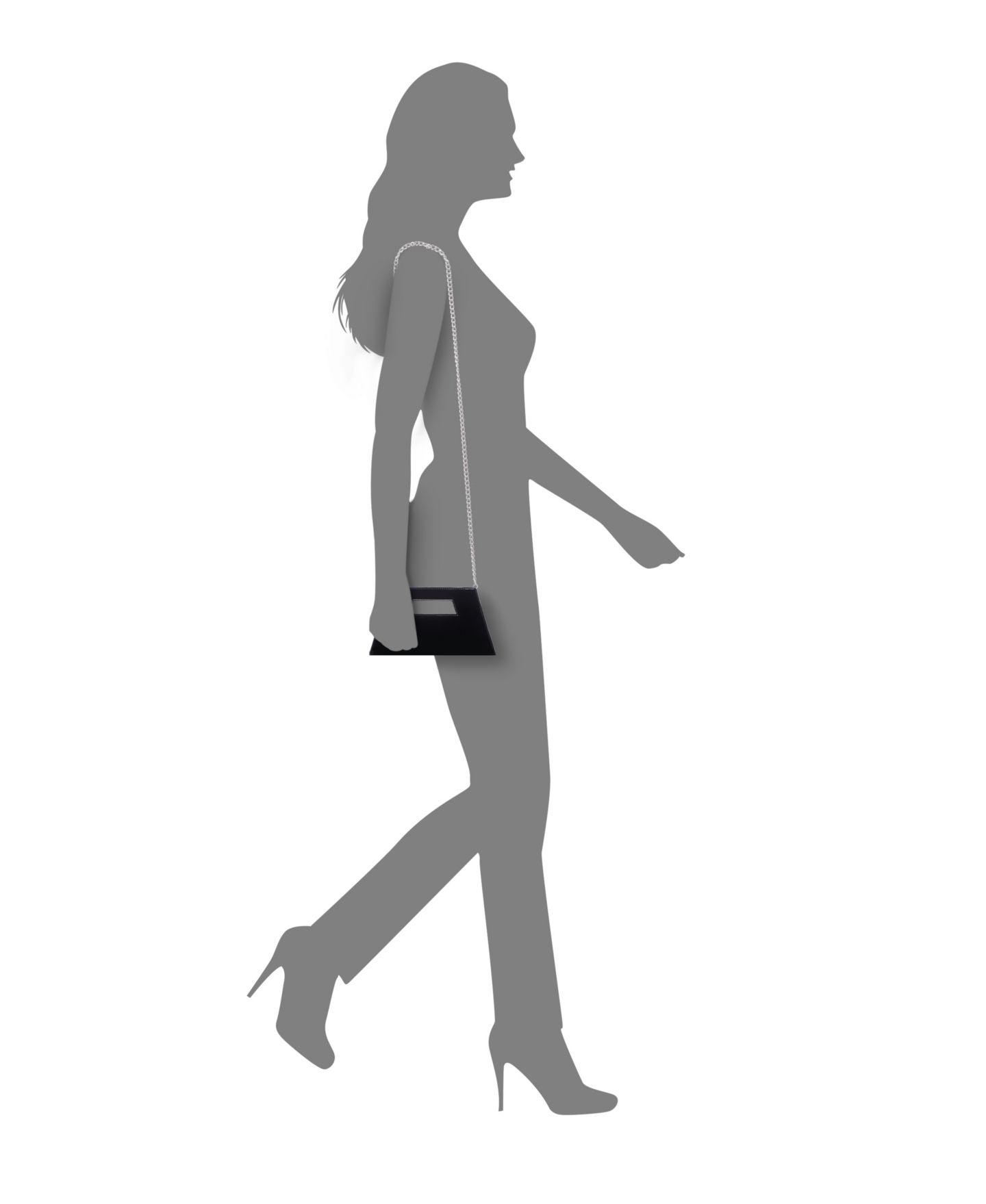 Женский клатч Nina Cut Out Handle Trapezoid Clutch, цвет: Серебряный — фото 12