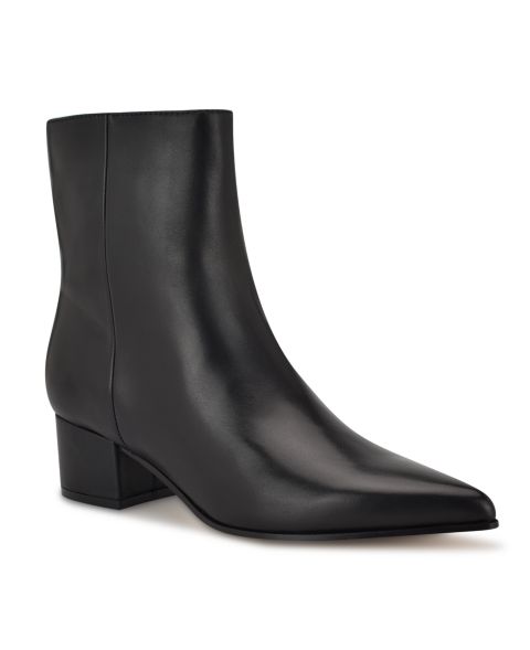 Женские ботинки Nine West Maribu Pointy Toe High Ankle Booties, цвет: Чёрный кожаный