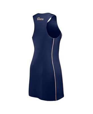 Women's Navy Chicago Bears Studio Boost Athletic Half-Zip Dress