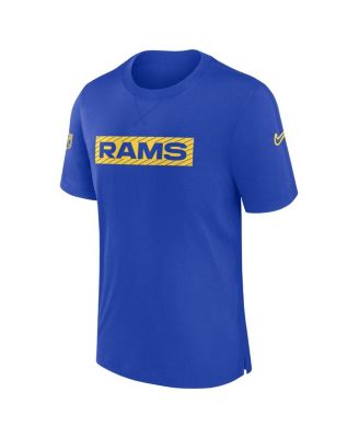 Men's Royal Los Angeles Rams Sideline Player Performance T-Shirt