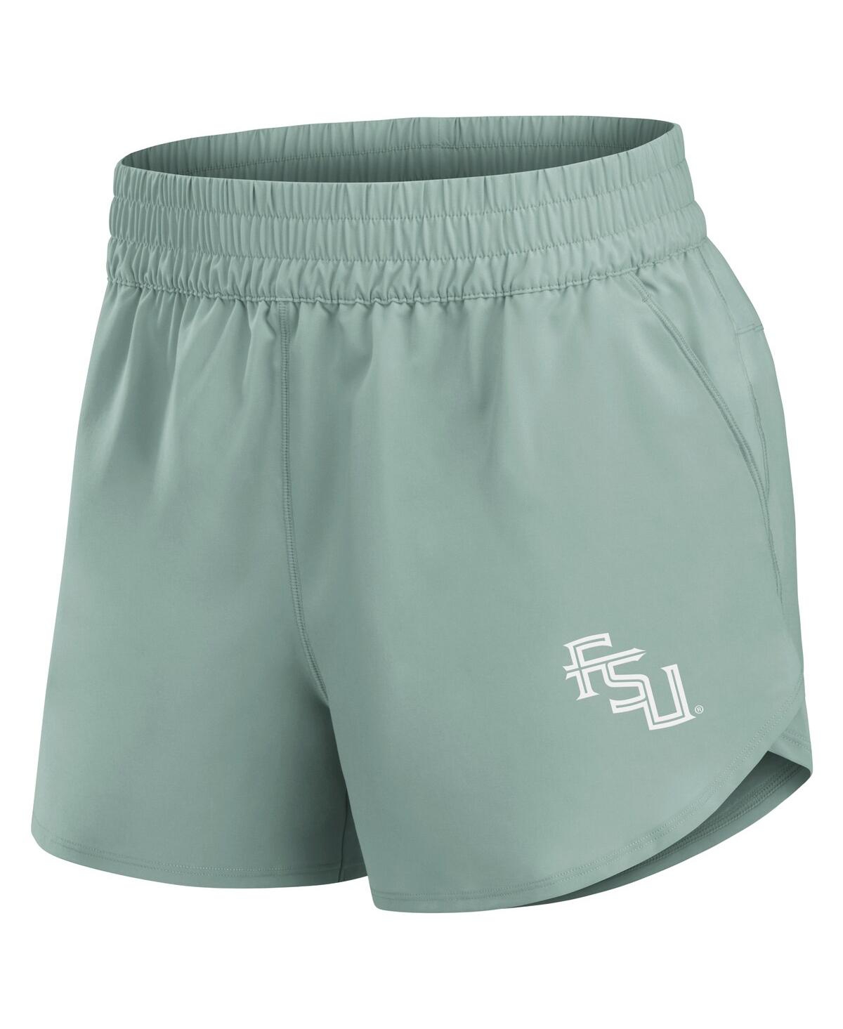 Fanatics Women's Green Florida State Seminoles Studio Woven Vibe Shorts In Green