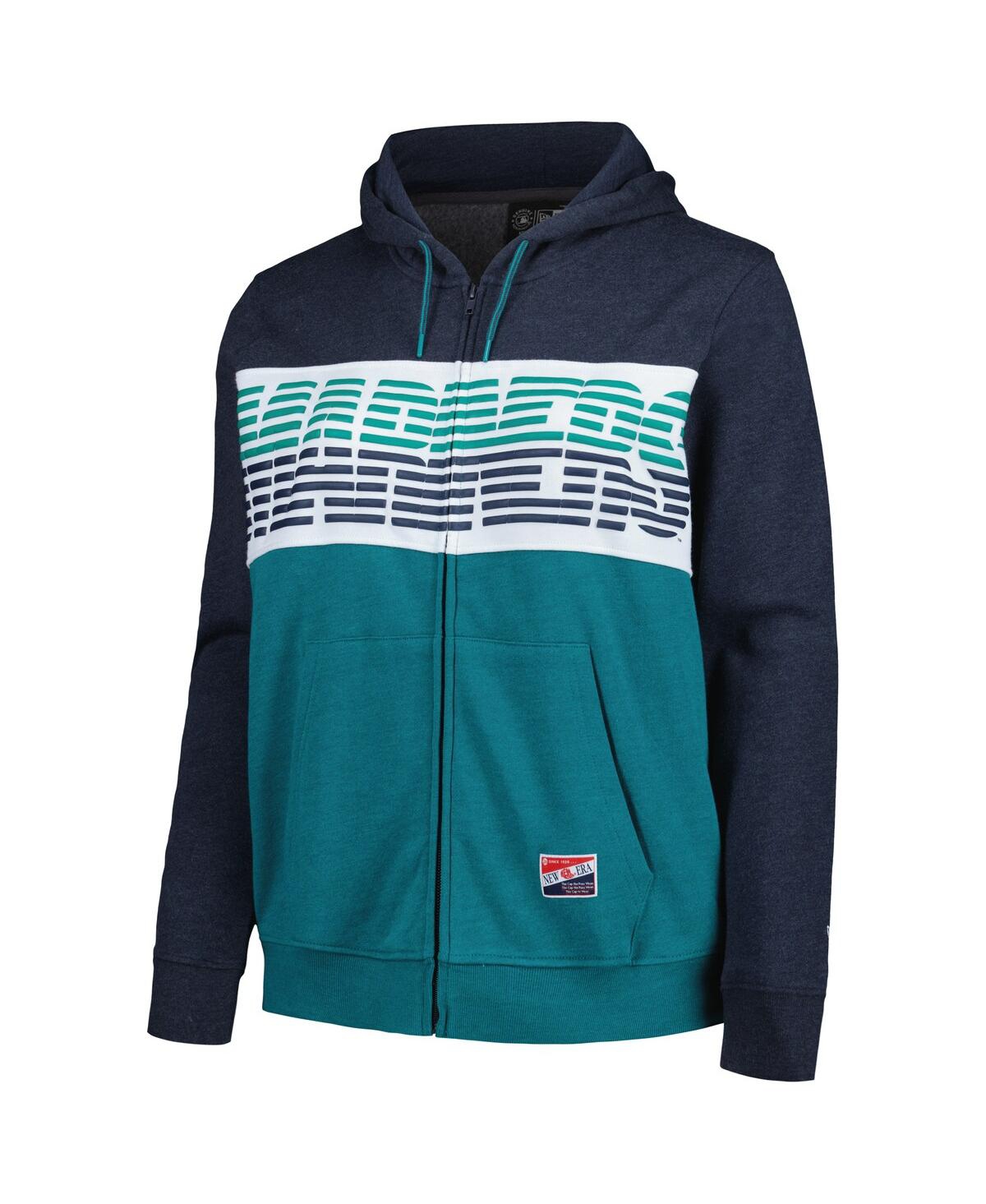 New Era Women'sSeattle Mariners Plus Size Colorblock Full-Zip Hoodie - Aqua