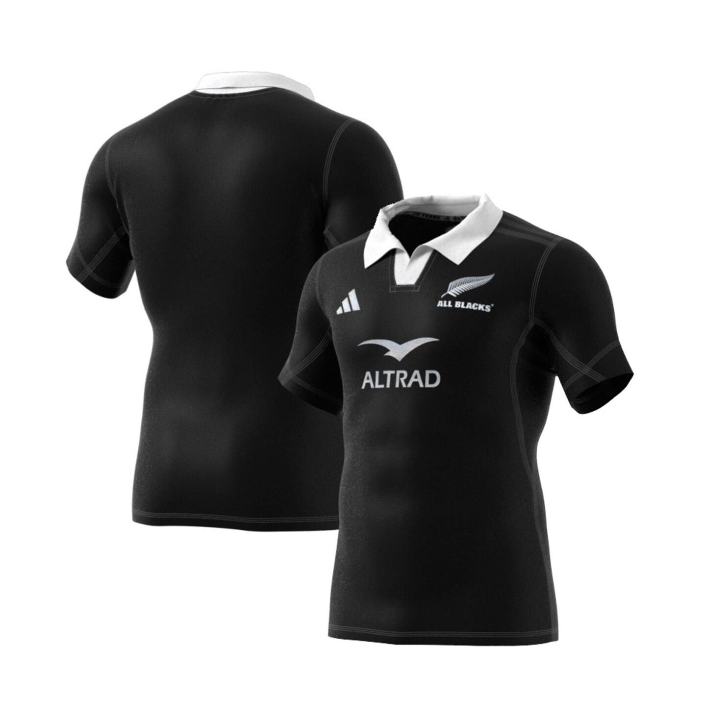 Мужской топ adidas Black New Zealand Rugby 2024/25 Home Authentic Jersey — фото 1