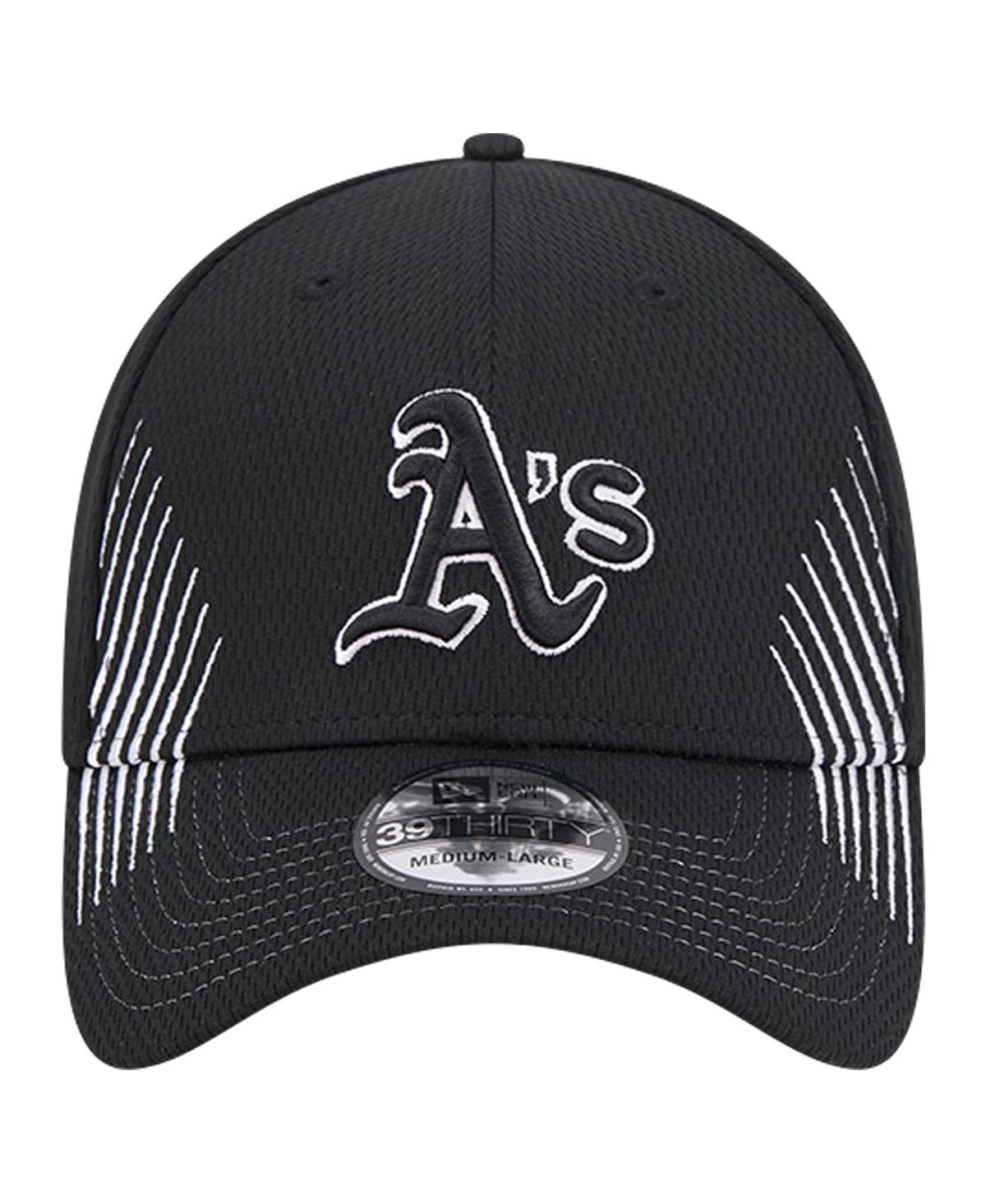 New Era Men'sOakland Athletics Active Dash Mark 39THIRTY Flex Hat - Black