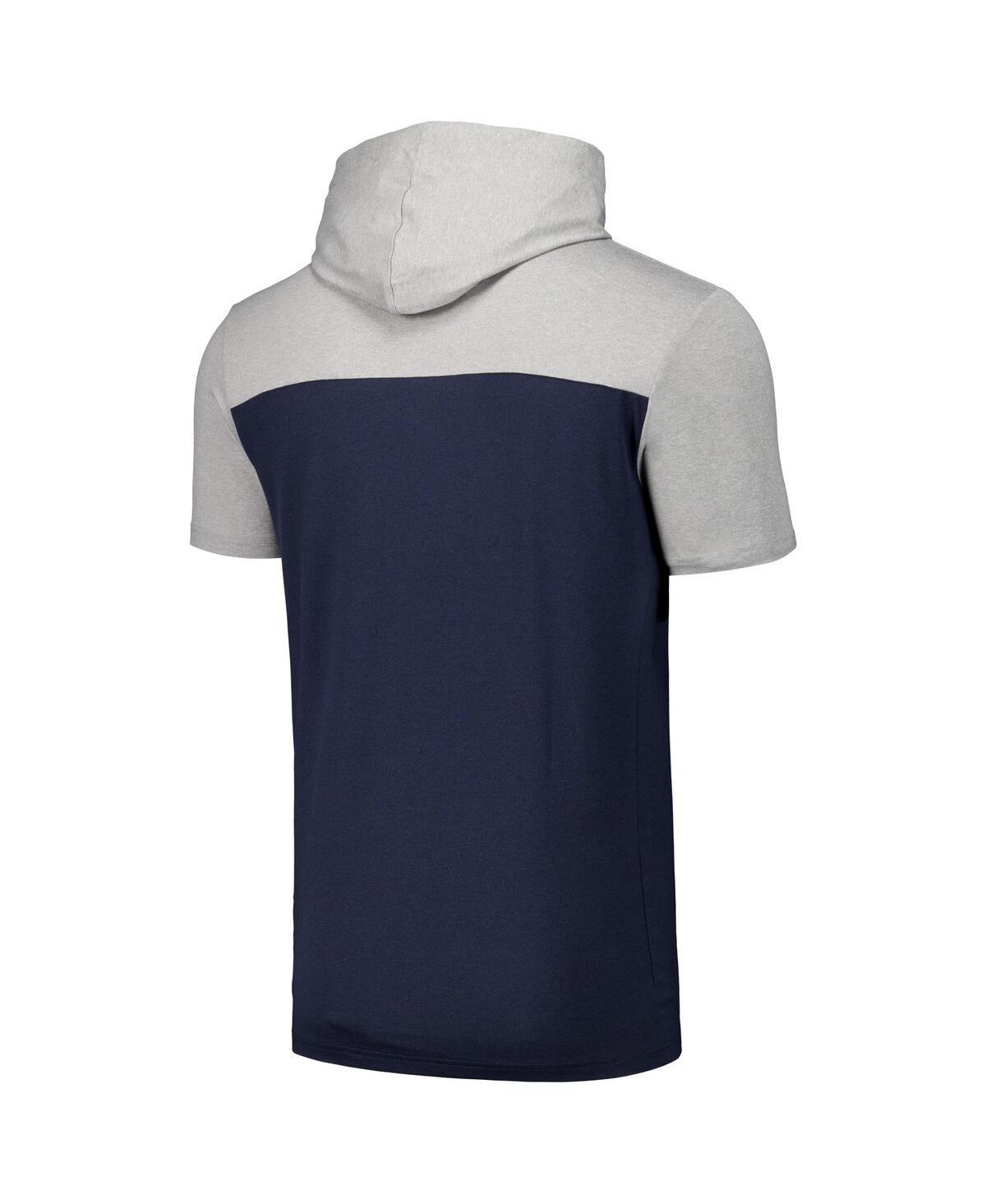 NEW ERA MEN'S NAVY NEW YORK YANKEES ACTIVE BRUSHED HOODIE T-SHIRT 