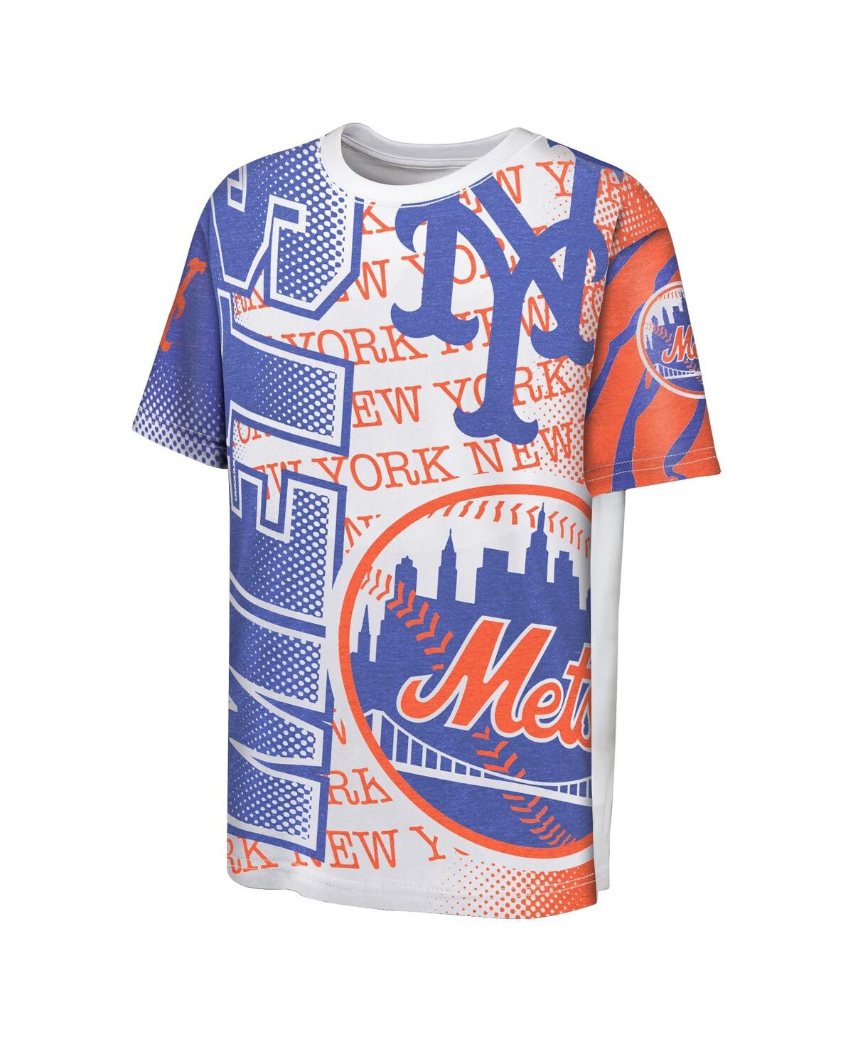 Outerstuff Big Boys and GirlsNew York Mets Impact Hit Bold T-Shirt - White
