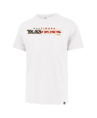 Men's White Baltimore Ravens Flag Script Franklin T-Shirt