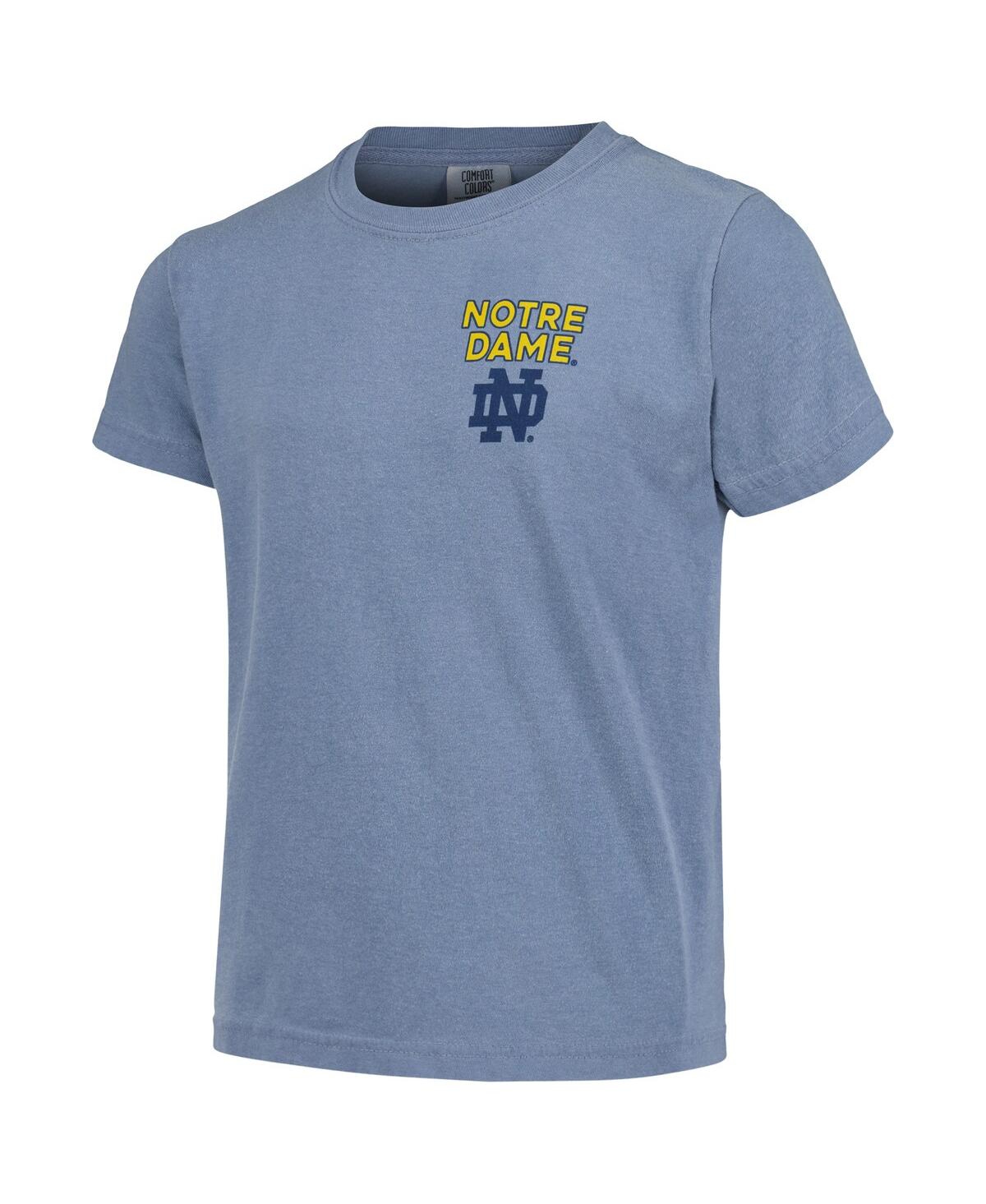 Image One Big Boys and GirlsNotre Dame Fighting Irish Hyperlocal Comfort Colors T-Shirt - Blue