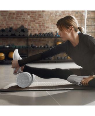 18" High-Density Foam Roller for Exercise, Massage, Muscle Recovery - Round, Gray