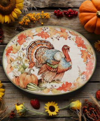 Autumn Breeze Oval Turkey Platter
