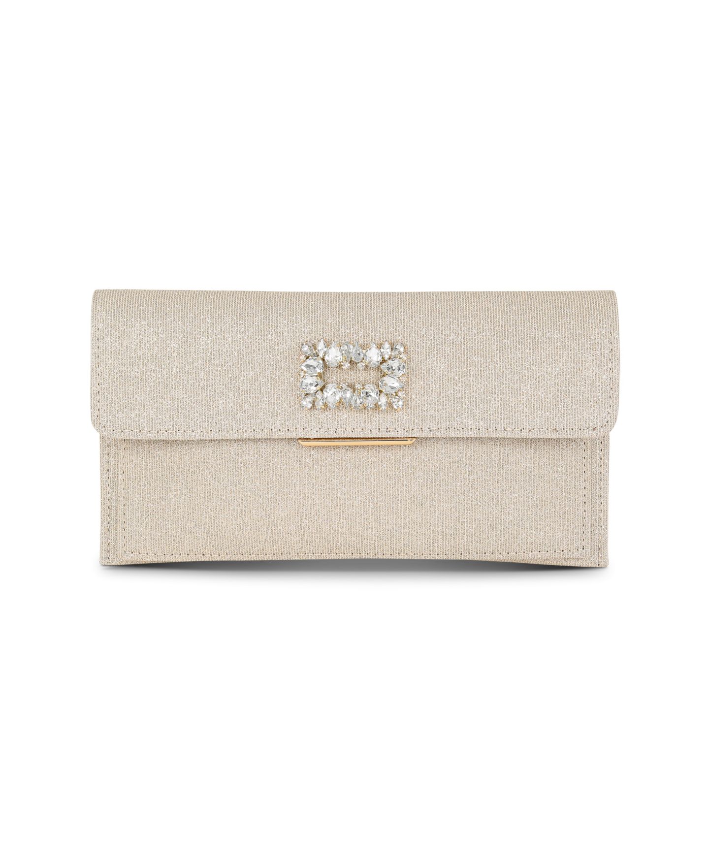 Женский клатч Jewel Badgley Mischka Sarah Slim Envelope Clutch With Brooch, цвет: Золотой — фото 1