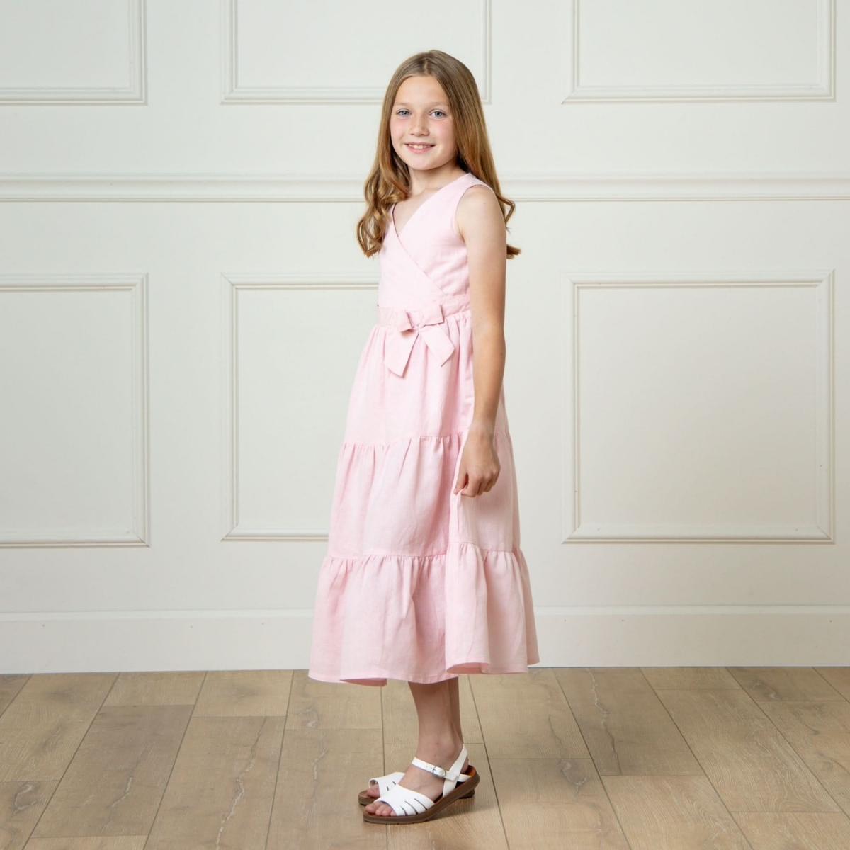Hope & Henry Girls' Tiered Wrap Dress, Toddler