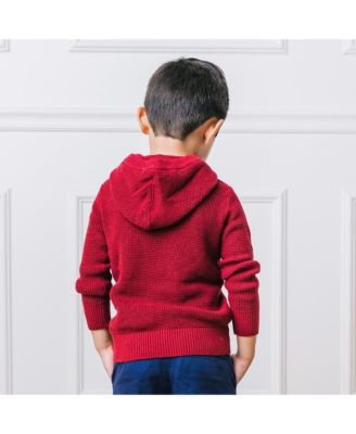 Baby Boys Long Sleeve Hooded Henley Sweater