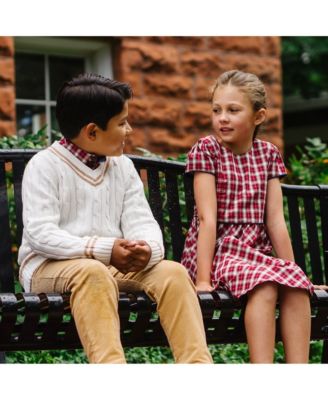 Big Girls Short Sleeve Button Back Schoolgirl Dress