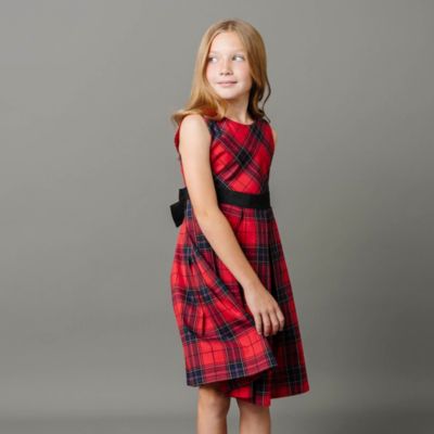 Girls' Sleeveless Pleated Party Dress with Waist Sash, Toddler