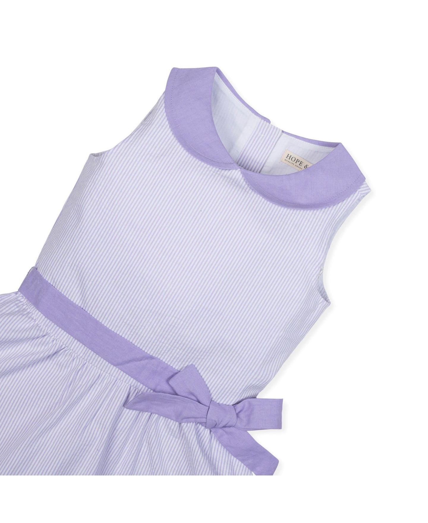 Платье Hope & Henry Peter Pan Collar Seersucker Dress для девочек-малышей, цвет: Лавандовый — фото 6