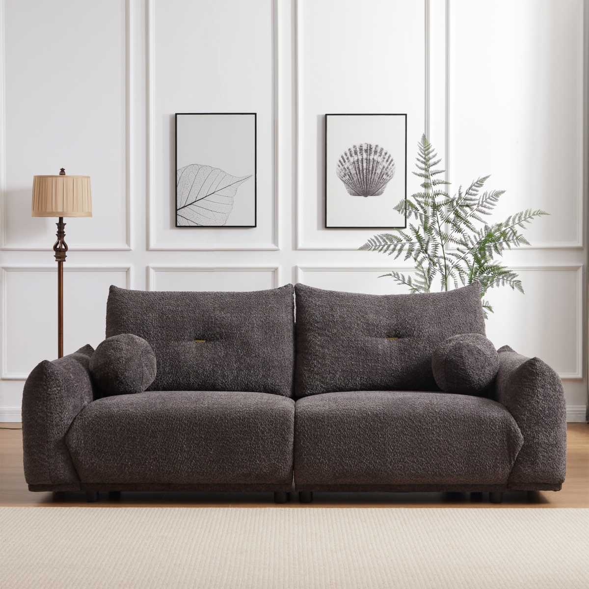 Streamdale Furniture Cozy Lambswool Sofa with Cushions & Pillows