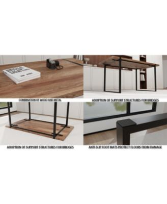 Rustic Industrial Dining Table, MDF Wood Top