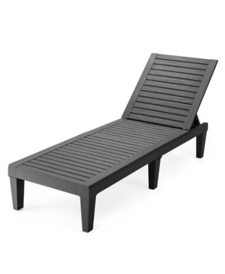 Patio Outdoor Chaise Lounge Chair Recliner w/ Adjustable Backrest Brown