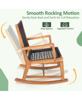 3 Pieces Acacia Wood Rocking Bistro Set