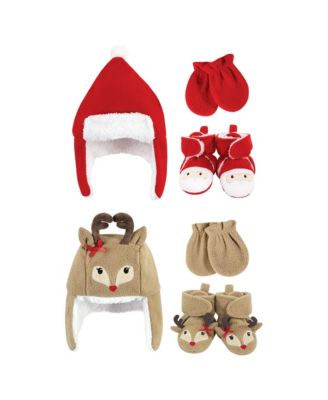Baby Unisex 6Pc Trapper Hat, Mitten and Bootie Set