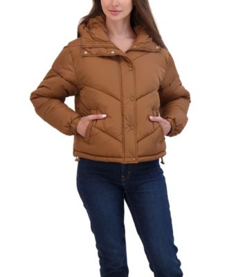 Juniors' Women ' Short Hooded Puffer Jacket