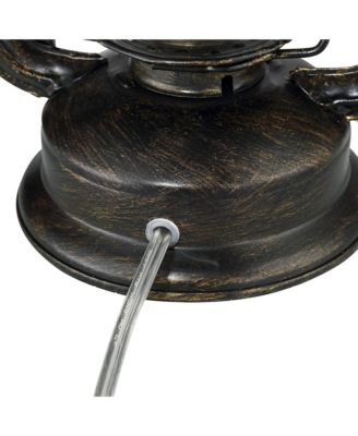 Murphy Industrial Rustic Accent Table Lamp 23" High Weathered Bronze with Table Top Dimmer Oatmeal Shade for Bedroom Living Room