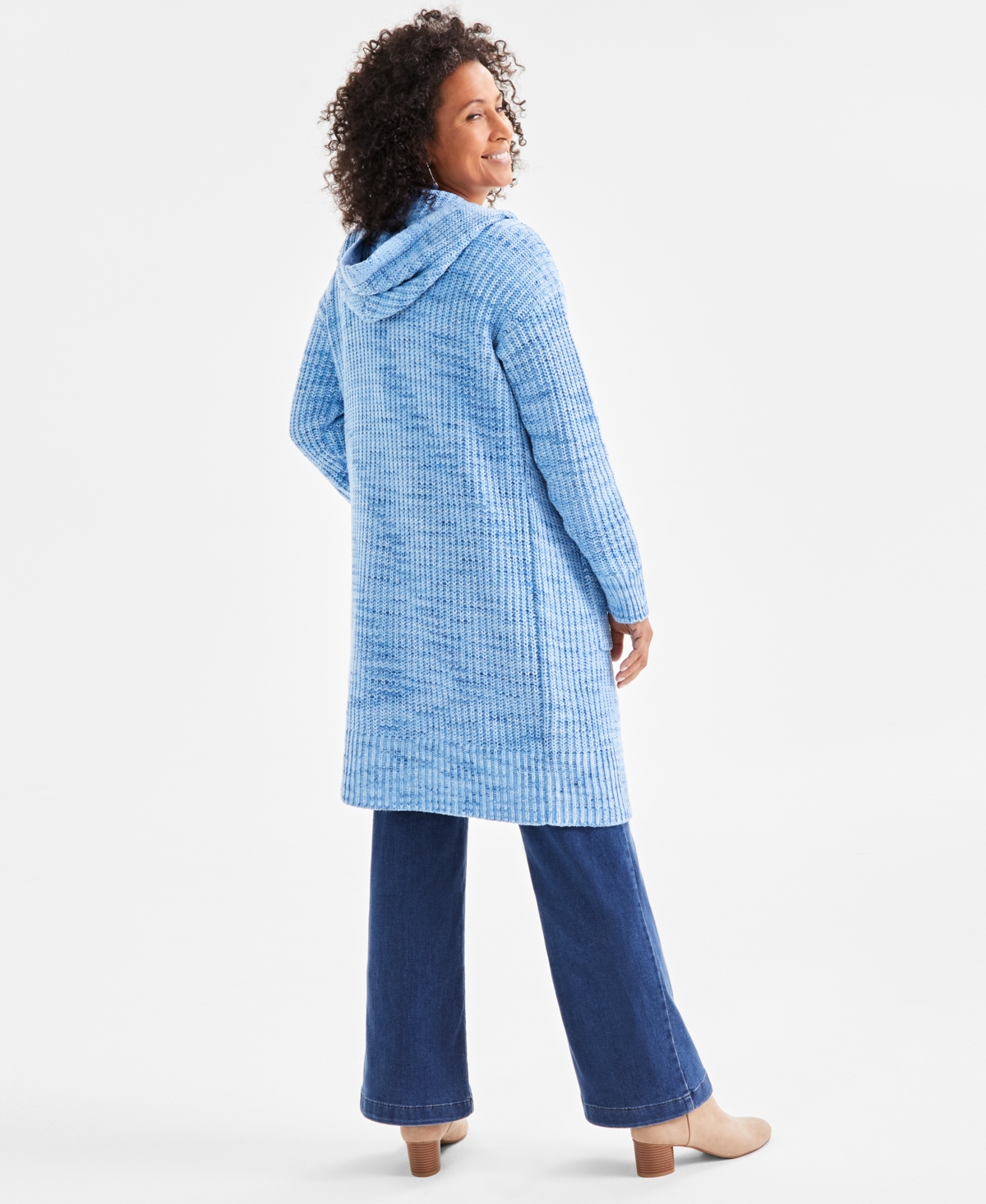 Style & Co Women's Hooded Open-Front Duster Cardigan, Created for Macy's