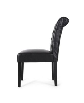 Contemporary Button Tufted Rolltop Dining Chairs
