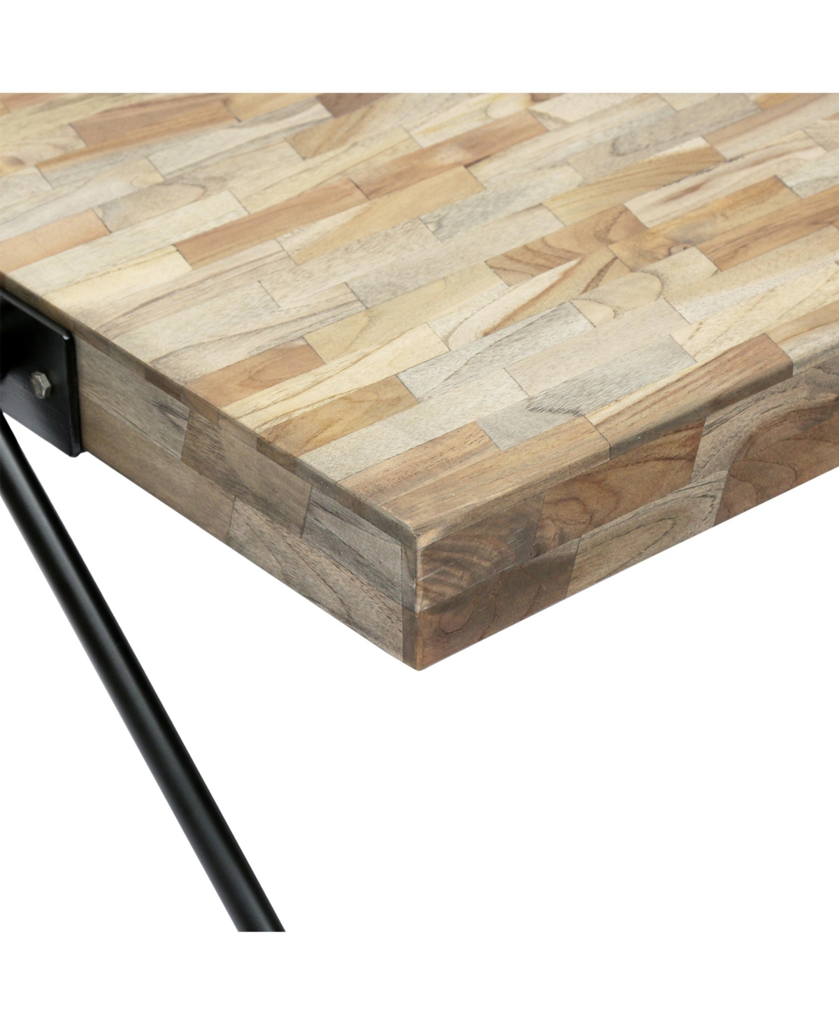 Streamdale Furniture Industrial Mango Wood Coffee Table With V-Shaped Legs