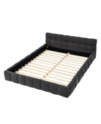 Streamdale Modern Queen Bed with Chenille Fabric and Headboard