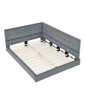 Streamdale Full Size Velvet Upholstered Daybed with Armrest