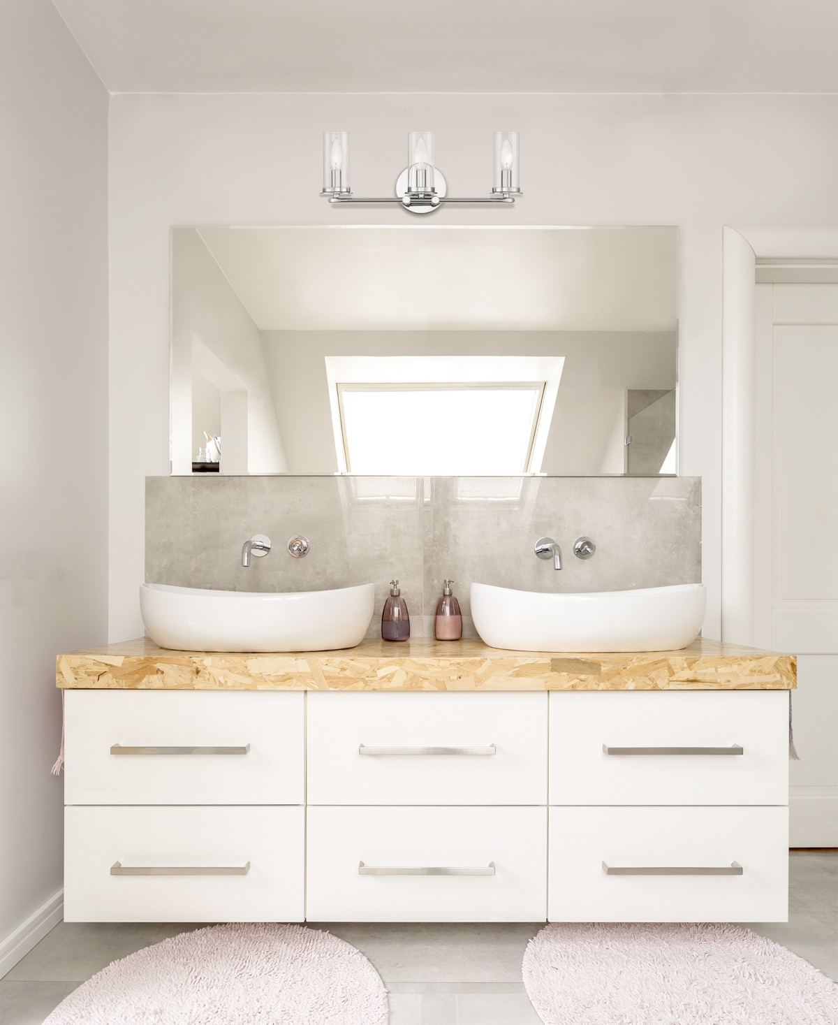 Designer's Fountain Hudson Heights 18" Metal 3 Light Vanity In Polished Nickel