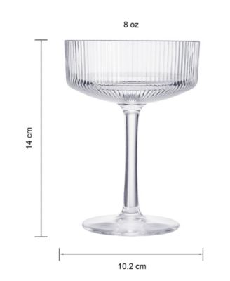 Khen Classic Art Deco Acrylic Shatterproof Coupe Glasses Set of 4