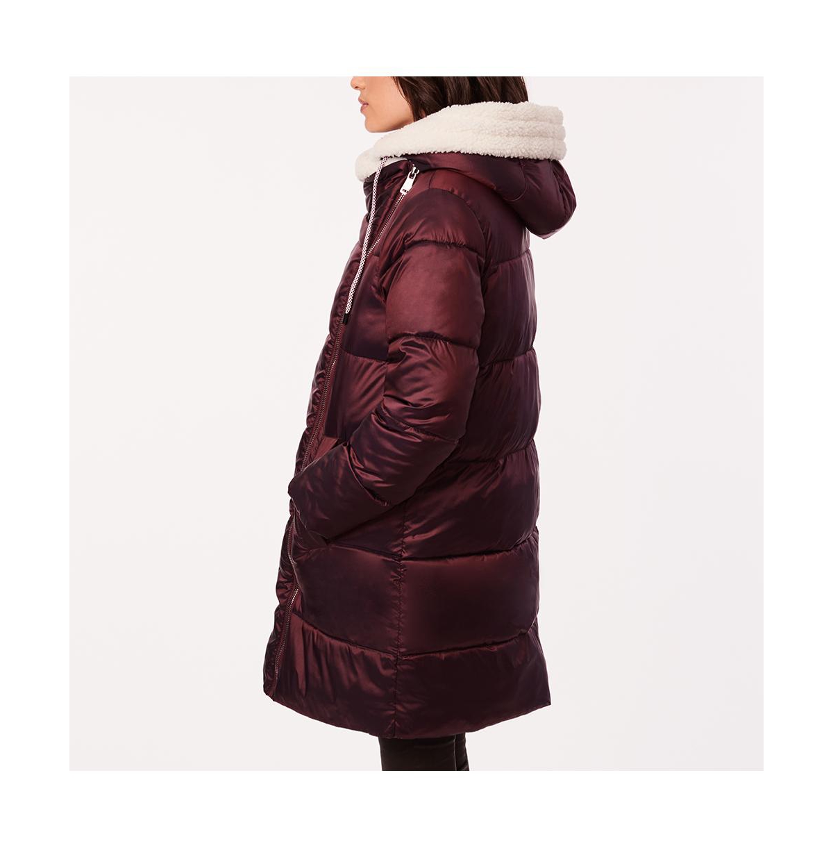 Bernardo Women's Asymmetrical Fur Lined Puffer