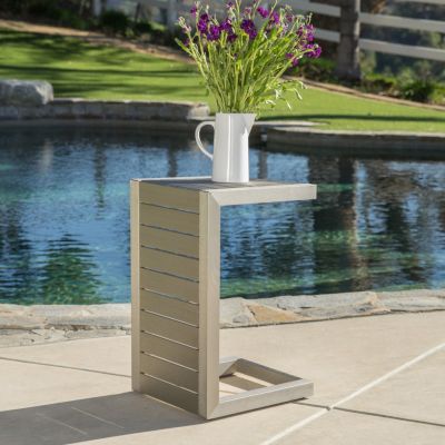Streamdale Modern C-Shaped Patio Table In Grey