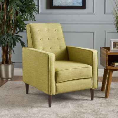 Mid-Century Modern Button-Tufted Upholstered Recliner