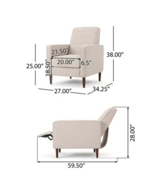 Mid-Century Modern Button-Tufted Upholstered Recliner