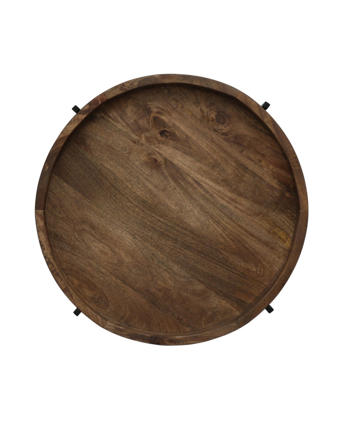 Streamdale Furniture Modern Industrial Round End Table With Tray Top