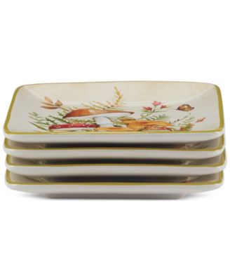 Woodland Critters Canape Plates, Set of 4