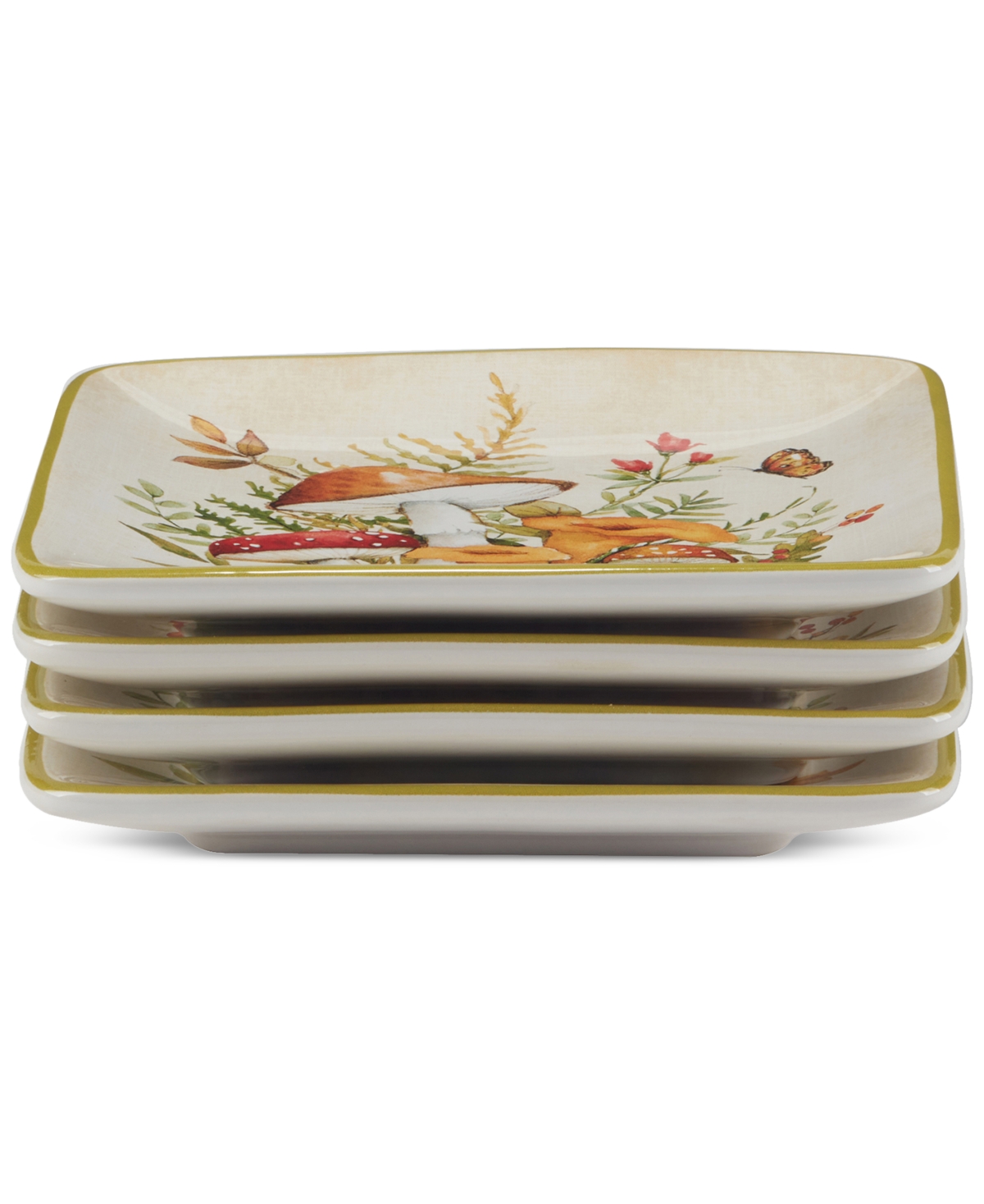 Certified International Woodland Critters Canape Plates, Set Of 4 In Micscellan