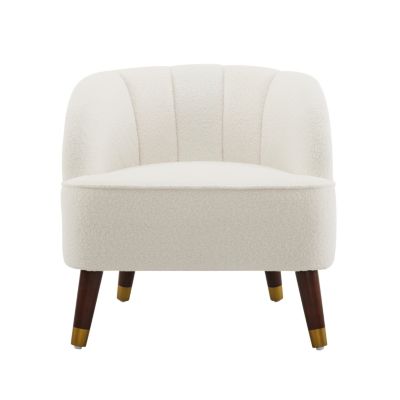 Streamdale Stylish Velvet Barrel Accent Chair with Sturdy Legs