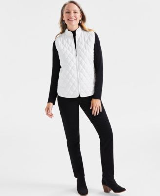 Style & Co - Petite Solid Quilted Vest