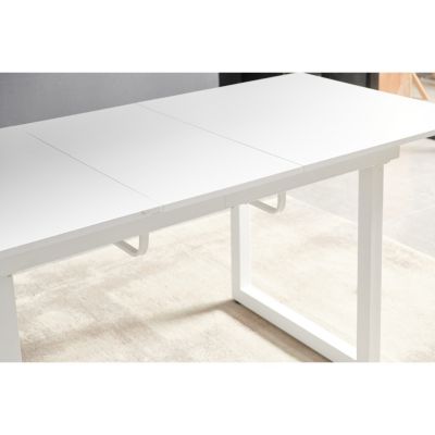 Extendable Square Dining Table with Metal Legs